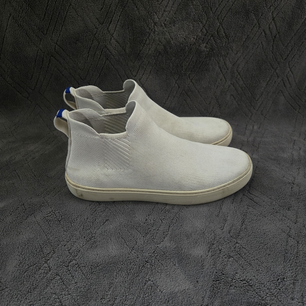 Rothy's Ankle Boots Womens Sz 8.5 Casual Shoes White Slip-On.
